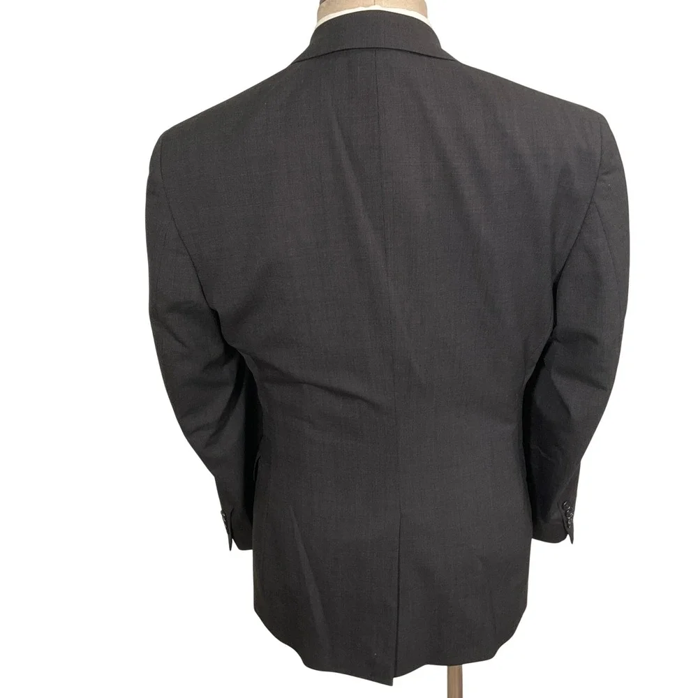 Jos A Bank Suit Mens 41R 33W Charcoal Gray 2 Button Neutral Corporate Office